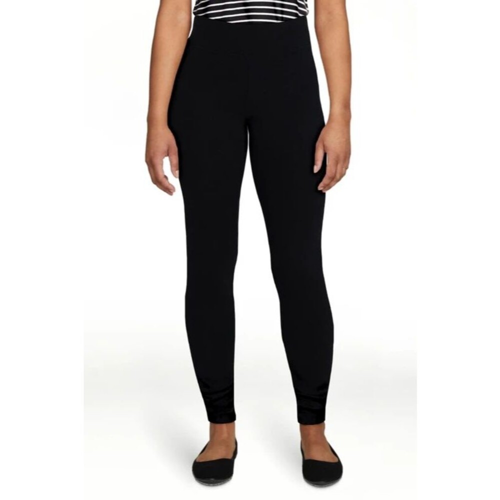 Time and Tru Women's Ankle Length Knit Leggings size XS 0-2 Black Pull On Stretc
